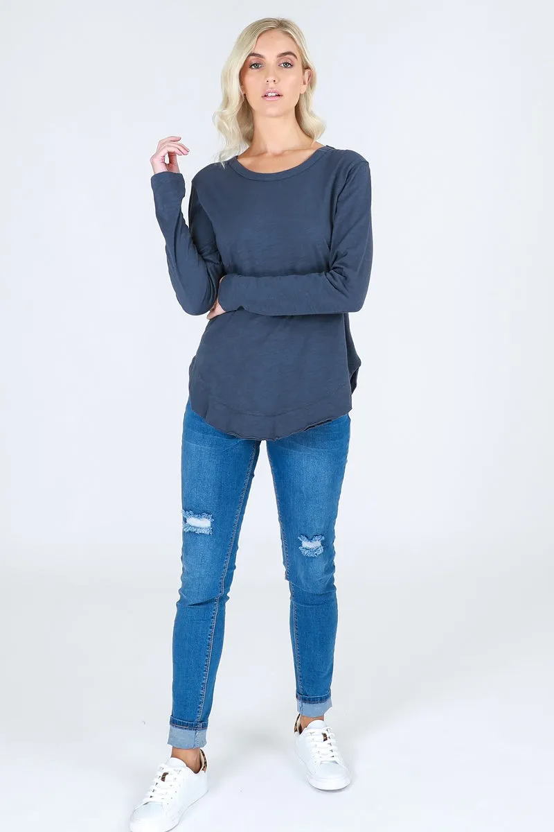 3rd Story - Mossman Tee Long Sleeve - Indigo