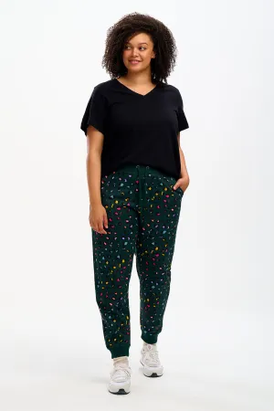 Ashley Joggers - Rainbow Leopard Green