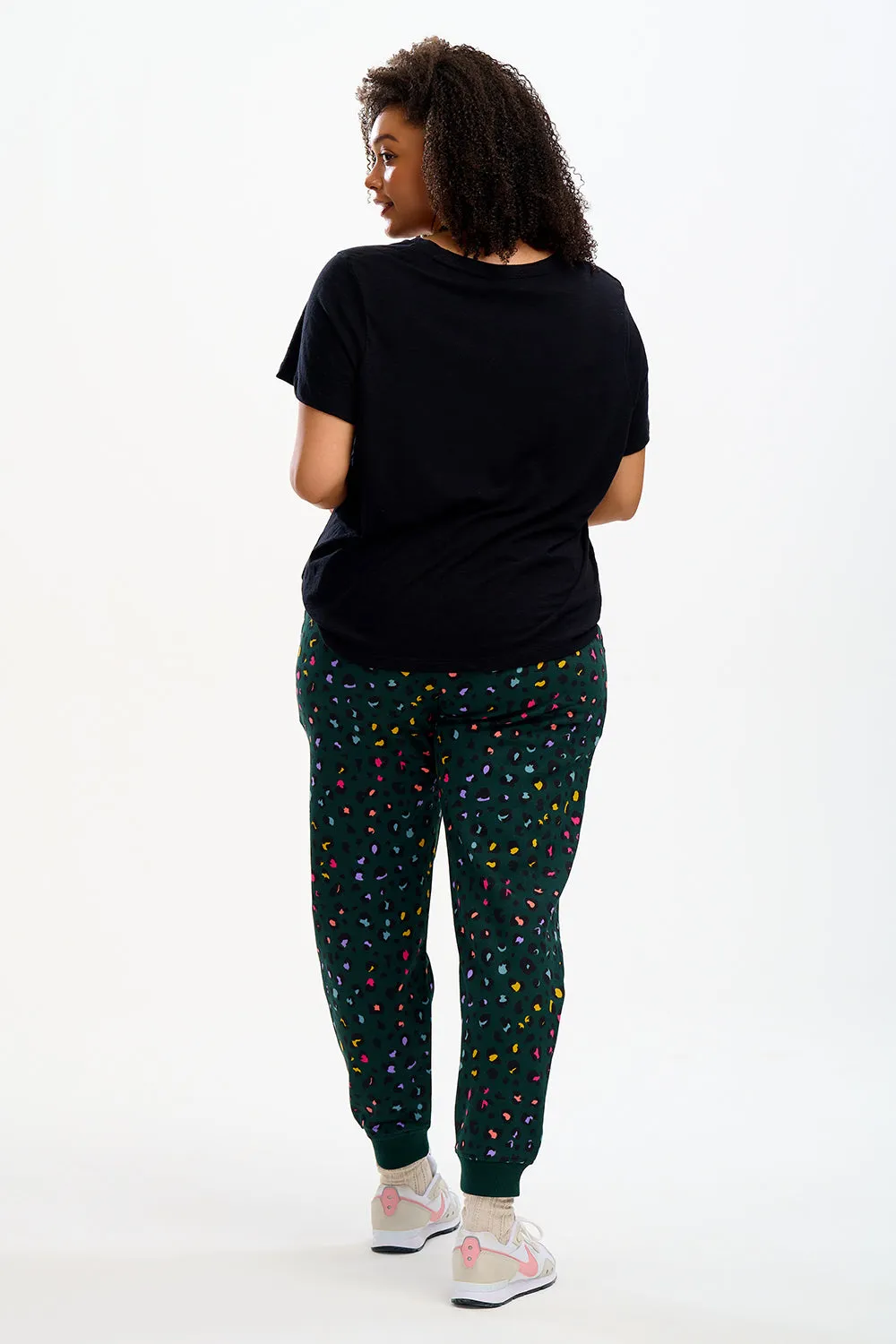 Ashley Joggers - Rainbow Leopard Green