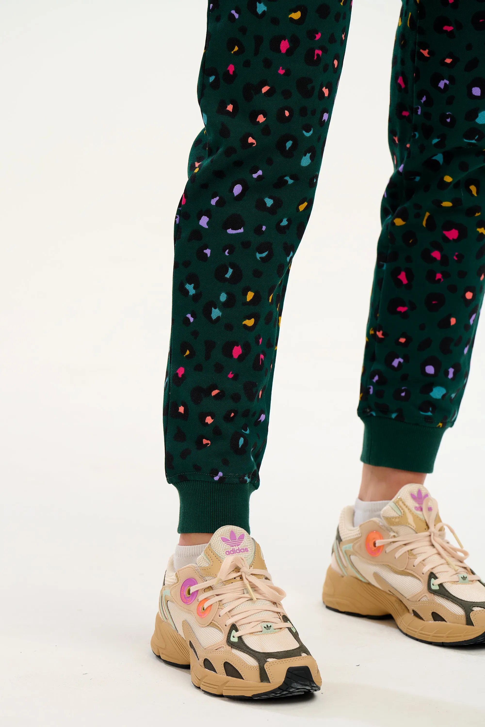 Ashley Joggers - Rainbow Leopard Green