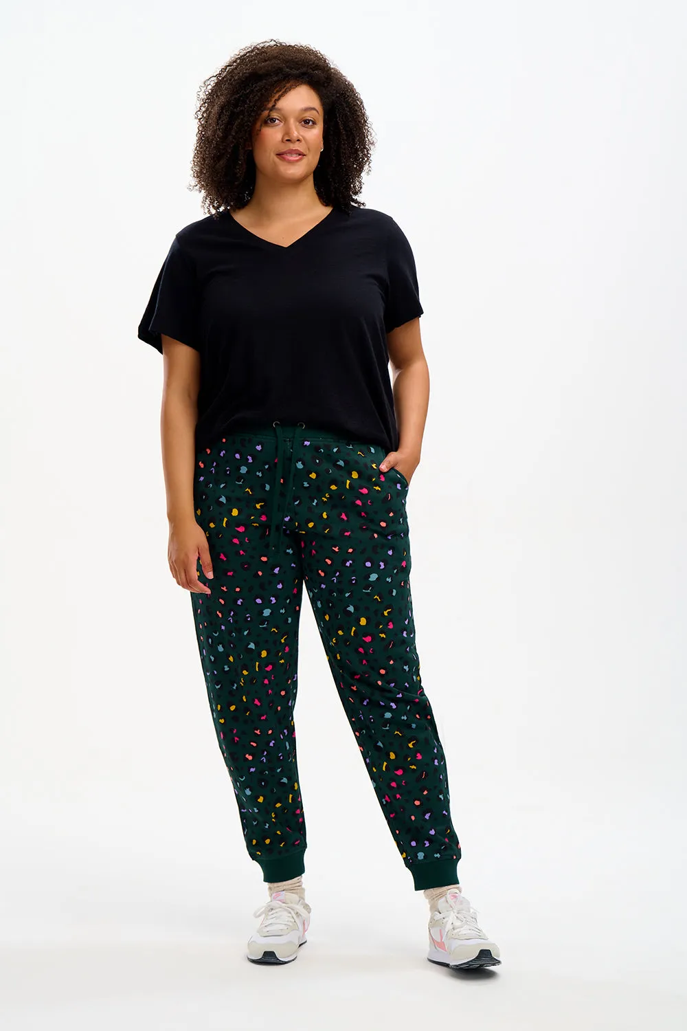 Ashley Joggers - Rainbow Leopard Green
