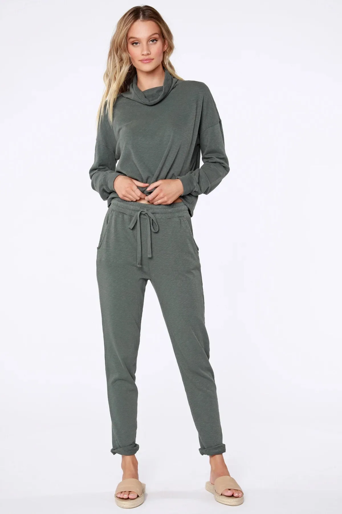BOBI Sustainable Terry ELEVATE SlubKnit MockNeck Top