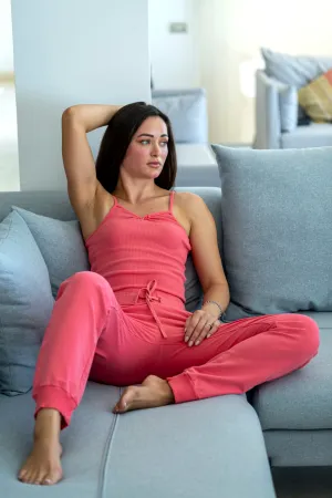 Cropped joggers with side stitching -252002