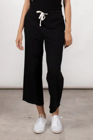 FRENCH TERRY CROP JOGGER - BLACK