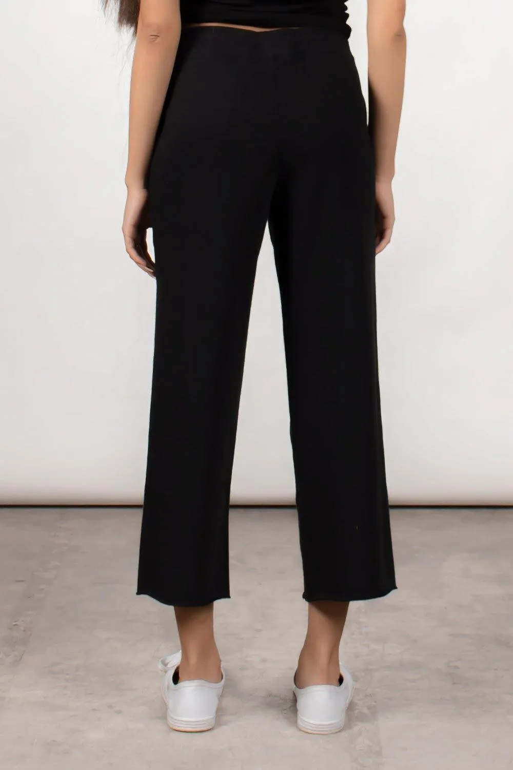 FRENCH TERRY CROP JOGGER - BLACK
