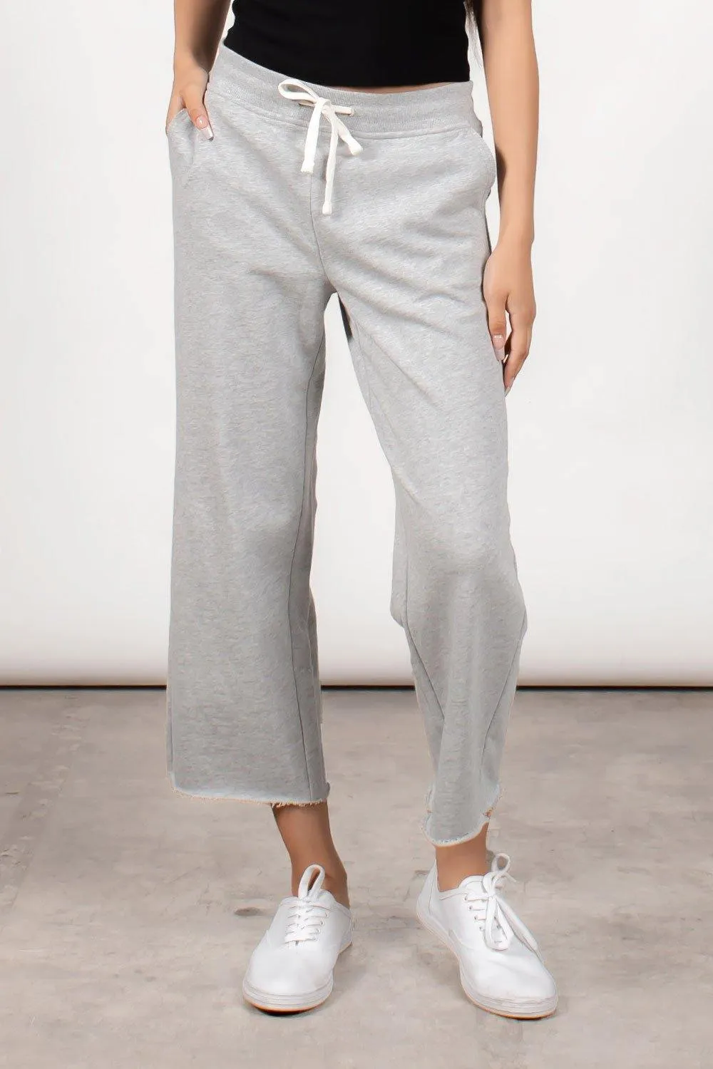FRENCH TERRY CROP JOGGER - HEATHER GREY