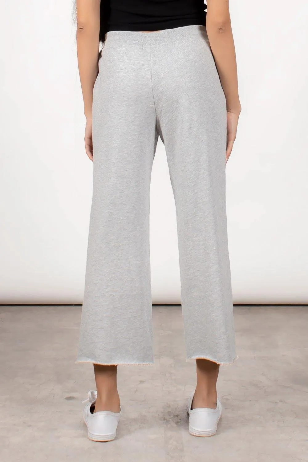 FRENCH TERRY CROP JOGGER - HEATHER GREY