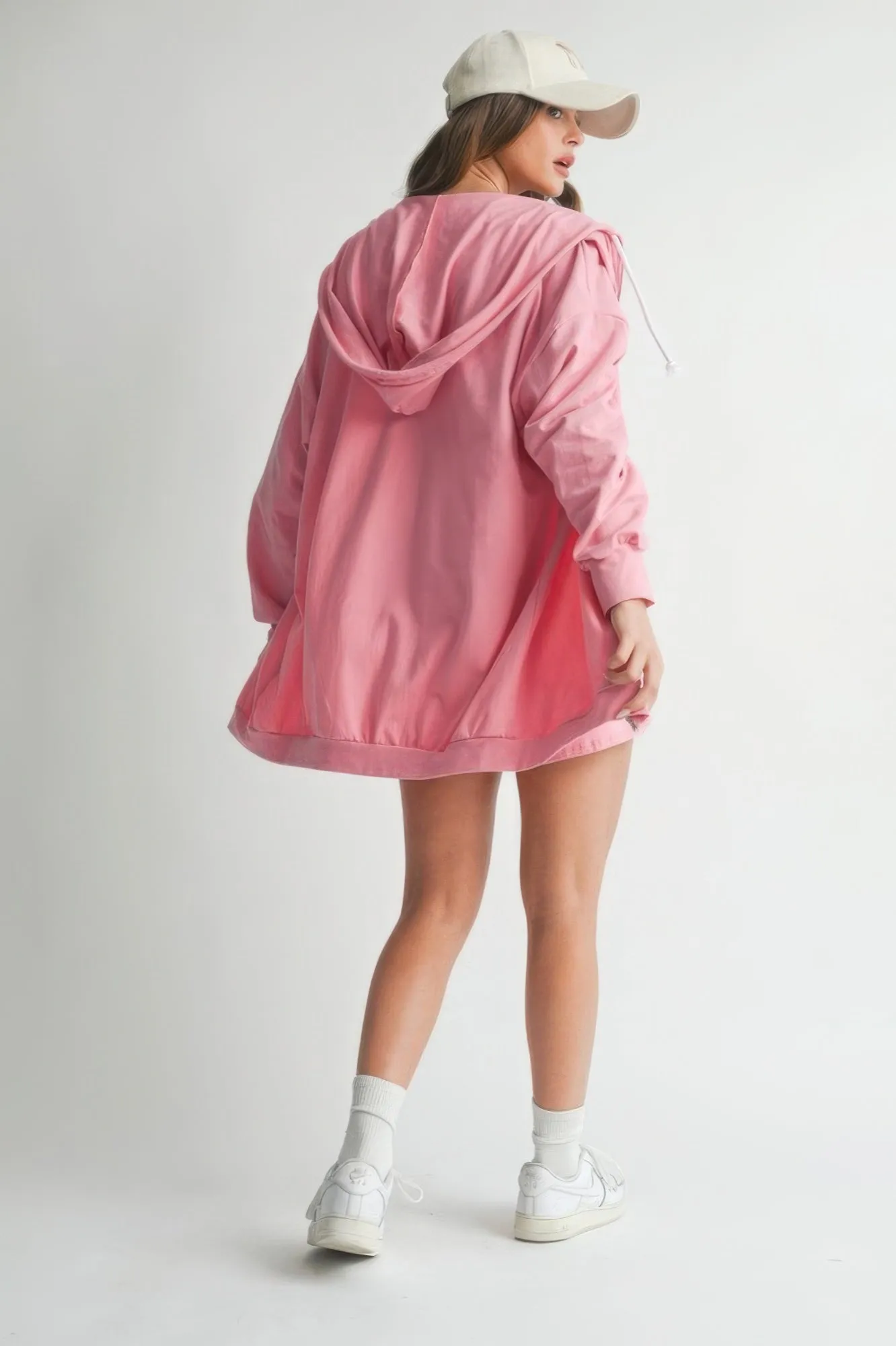 Hot Girl Chill Mode Three Piece Cotton Lounge Set In Pink