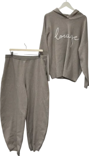 M Lounge Beige Knitted Joggers & Hoodie UK XXL