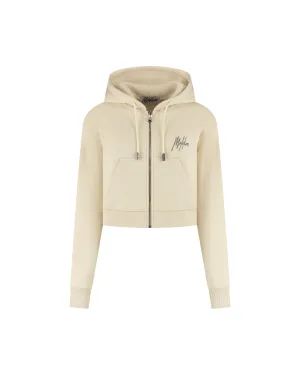Malelions Women Cropped Zip Hoodie | Humus