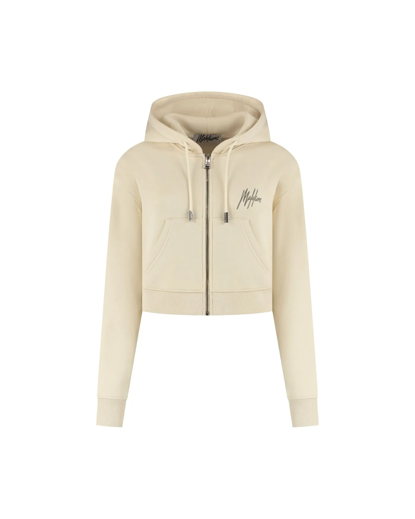 Malelions Women Cropped Zip Hoodie | Humus