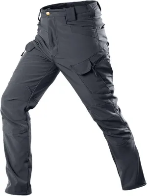 Mens Cargo Pants Loose Waist Relaxed Fit Outdoor Elastic Bottom Pants Sports Multiple Pockets Joggers