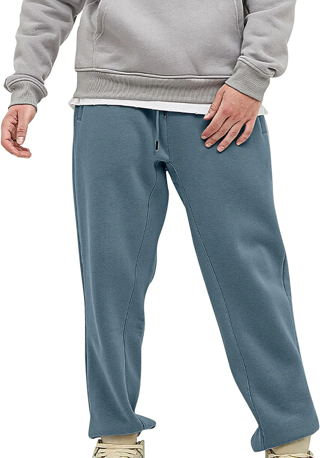 MIDOO Work Pants for Men Slim Fit Elastic Bottom Sweat Pants with Pockets Relaxed Fit Breathable Athletic Workout Joggers