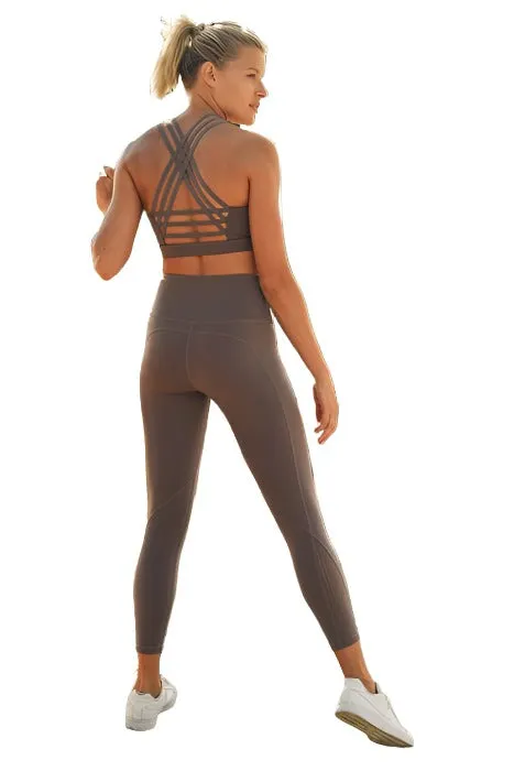 Mono B Criss Cross Bra Top AT2609 Mocha