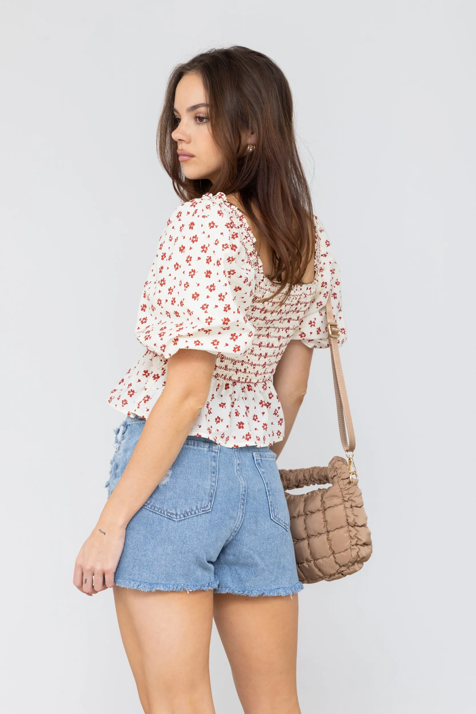 SALE - Gavin Floral Peplum Top