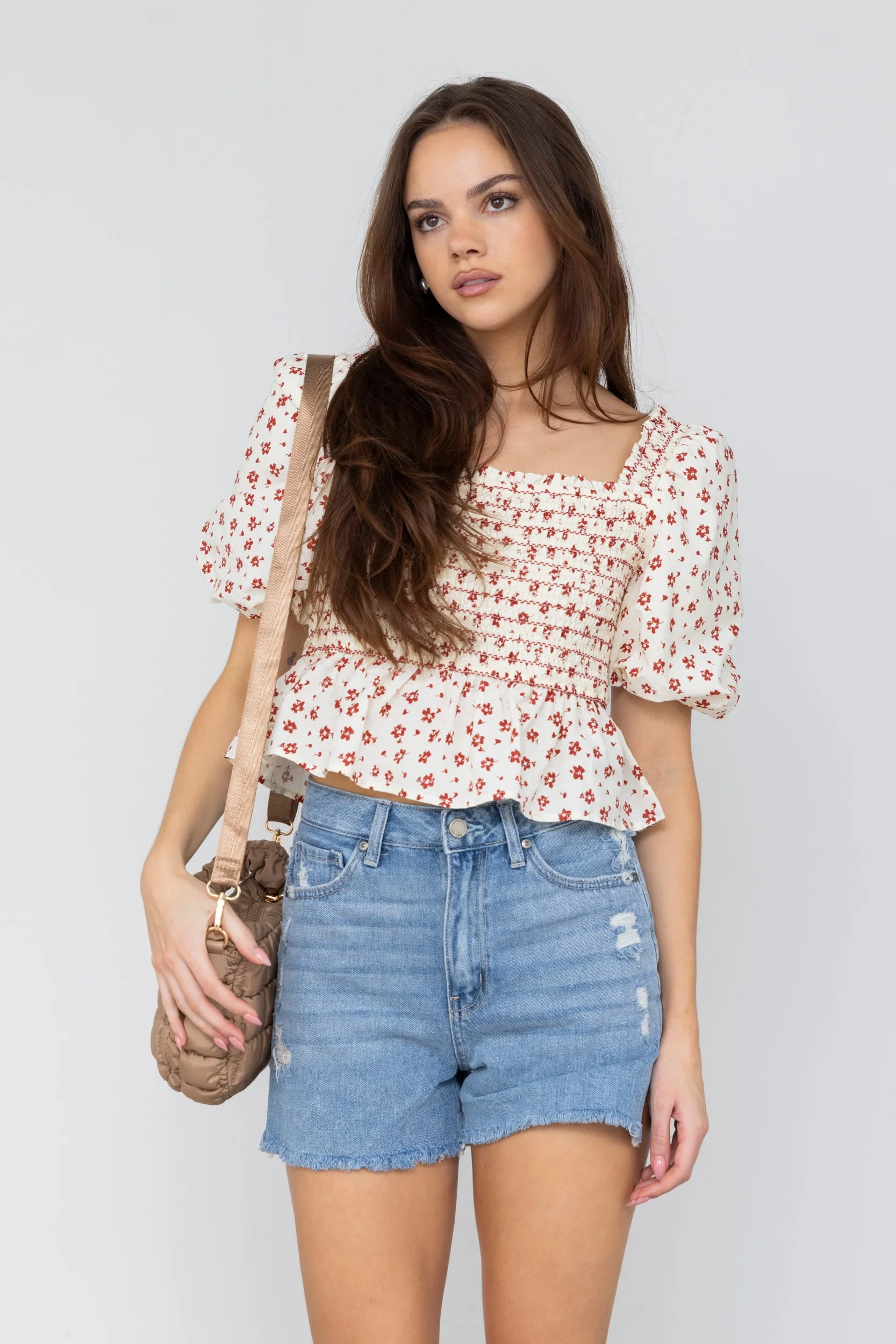 SALE - Gavin Floral Peplum Top