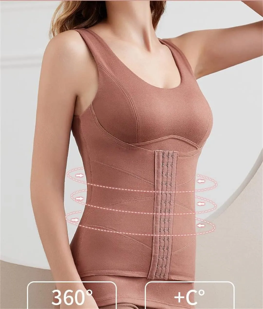 Tank Tops for Women with Shelf Bra Winter Thermal Padded Slimming Waist Vest Sleeveless Undershirts