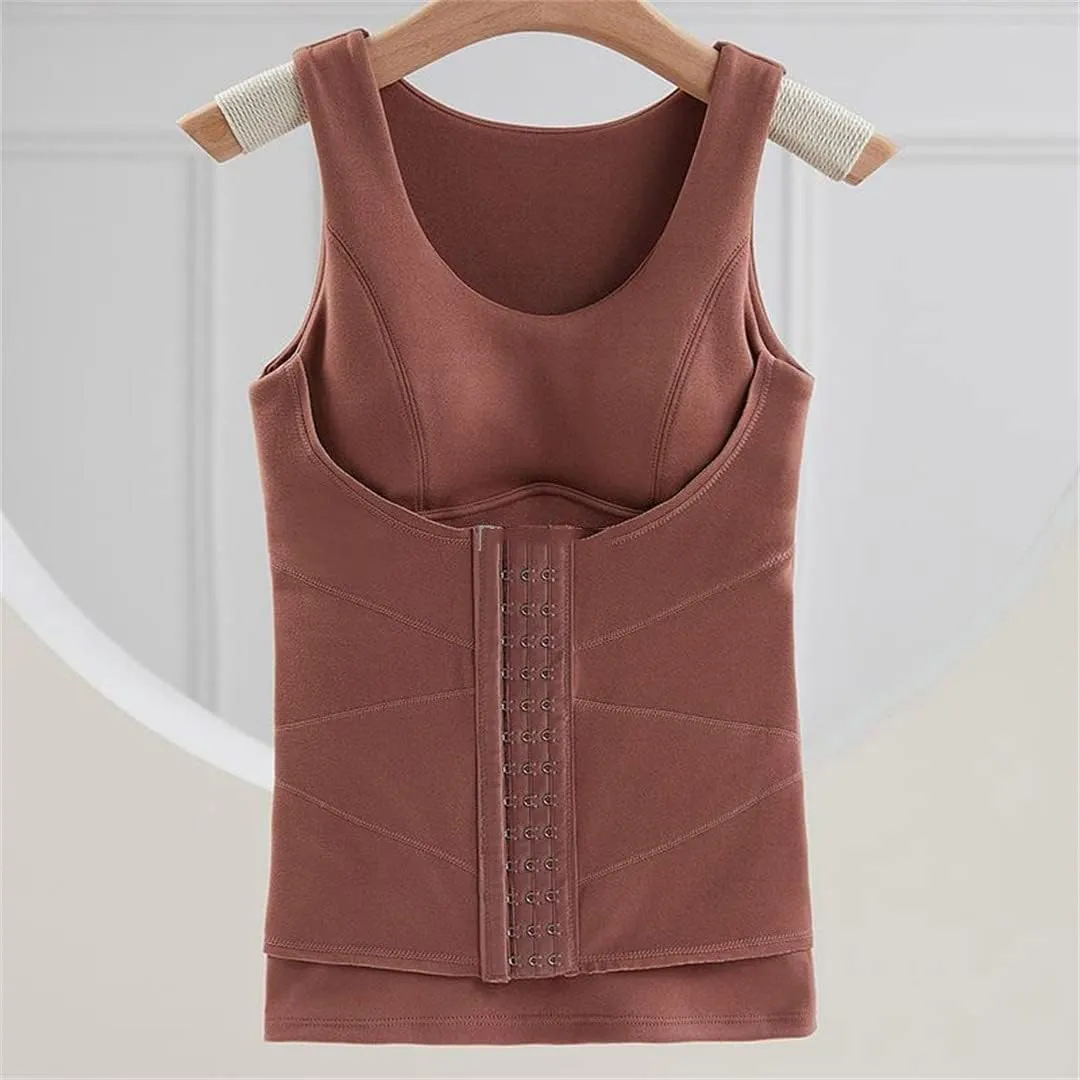 Tank Tops for Women with Shelf Bra Winter Thermal Padded Slimming Waist Vest Sleeveless Undershirts