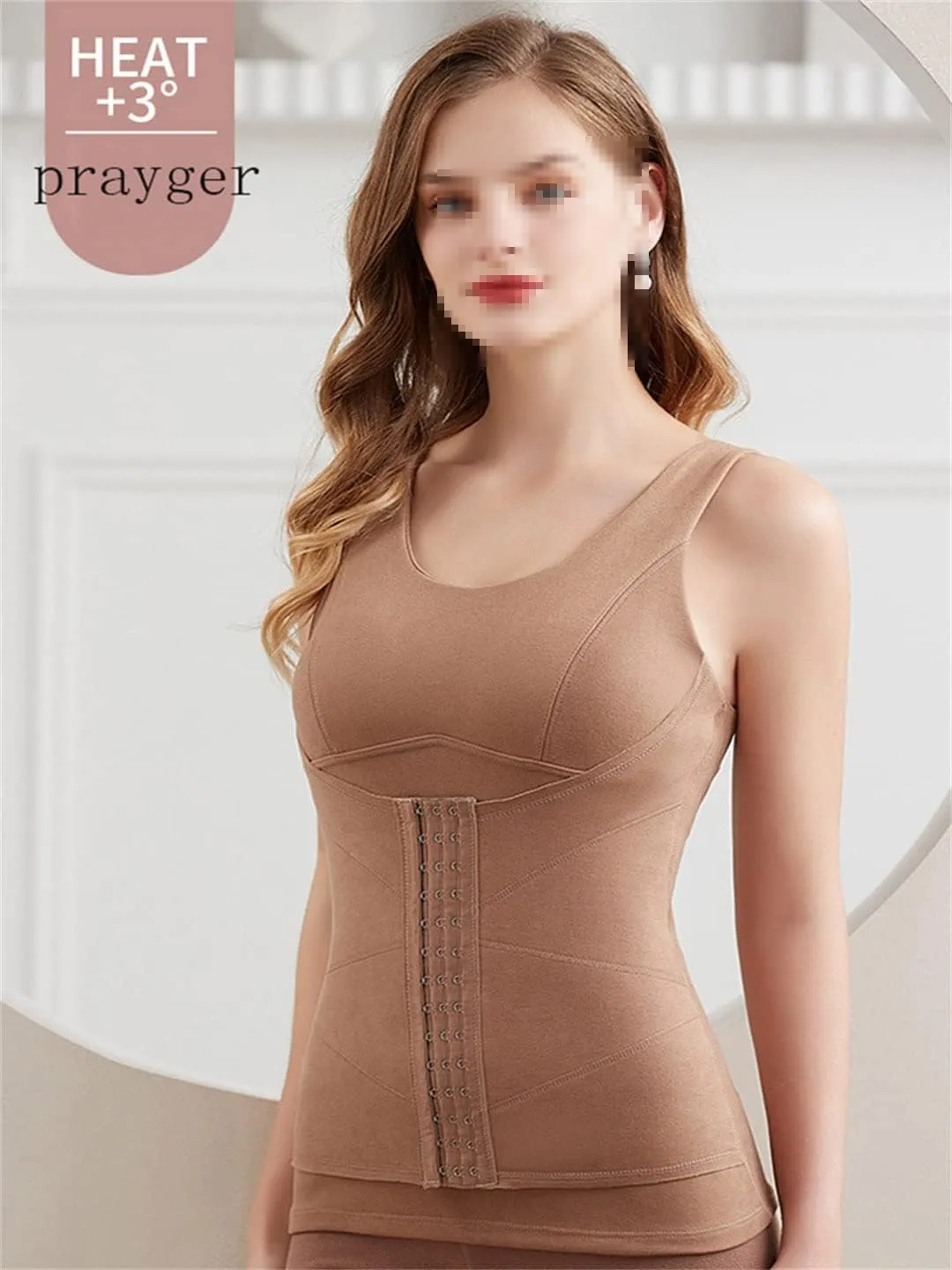 Tank Tops for Women with Shelf Bra Winter Thermal Padded Slimming Waist Vest Sleeveless Undershirts